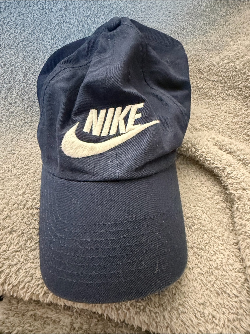 Nike Navy Cap with White Swoosh Interior Label